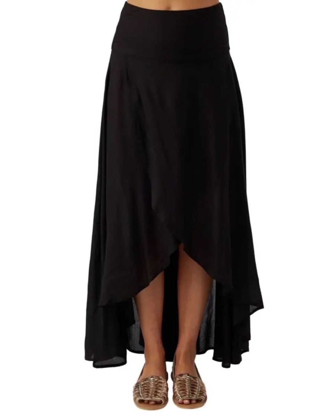 O’Neill Ambrosio Black High-Low Maxi Skirt/Cover Up
